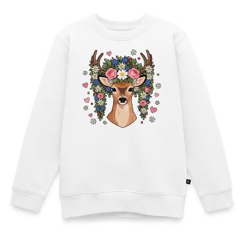 Festival folklorique Hirsch Edelweiss Hearts Costumes traditionnels - Sweat Premium enfant bio - blanc - Devant - AI Model Kid Male (0cm)