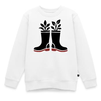 Gummistiefel Pflanzen Icon - Kinder Premium Organic Sweatshirt - Weiß - Vorne - AI Model Kid Male (0cm)