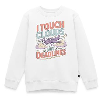 Private Pilot I Touch Clouds Flight Instructor - Kinder Premium Organic Sweatshirt - Weiß - Vorne - AI Model Kid Male (0cm)