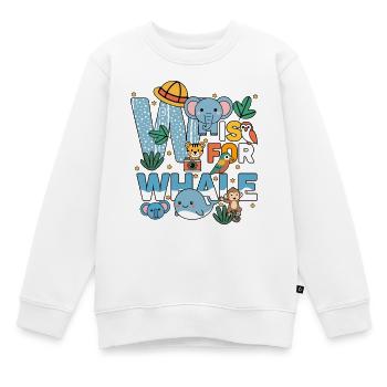 W c’est pour Fête du zoo de baleines Anniversaire du zoo de la jungle - Sweat Premium enfant bio - blanc - Devant - AI Model Kid Male (0cm)