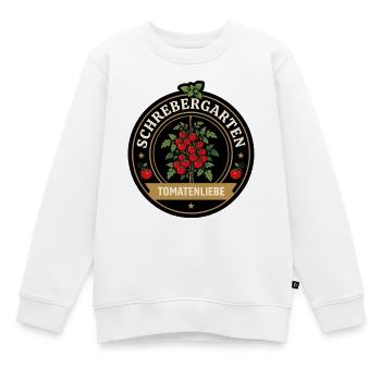 Tomatenliebe Logo aus Schirebergarten - Kinder Premium Organic Sweatshirt - Weiß - Vorne - AI Model Kid Male (0cm)