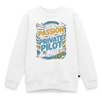 Pilote privé Ma passion Mon passionné d’aviation - Sweat Premium enfant bio - blanc - Devant - AI Model Kid Male (0cm)