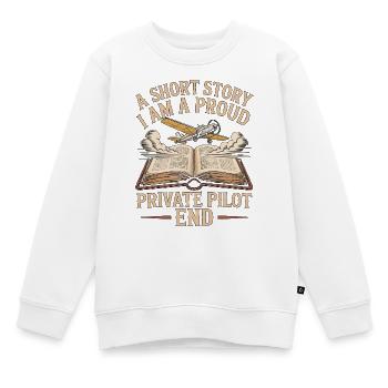Pilote privé : une courte histoire Je suis hôtesse de l’air - Sweat Premium enfant bio - blanc - Devant - AI Model Kid Male (0cm)