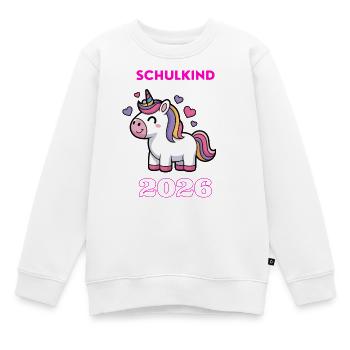 Einhorn Schulkind 2026 Einschulung T-Shirt - Kinder Premium Organic Sweatshirt - Weiß - Vorne - AI Model Kid Male (0cm)