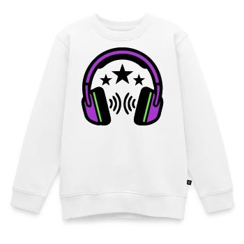 DJ Kopfhoerer Sound Logo - Kinder Premium Organic Sweatshirt - Weiß - Vorne - AI Model Kid Male (0cm)