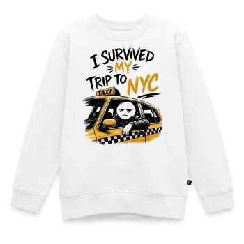 Taxi New York City Gelber Humor NYC Meme - Kinder Premium Organic Sweatshirt - Weiß - Vorne - AI Model Kid Male (0cm)