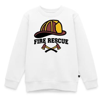 Feuerwehrhelm Wappen Logo - Kinder Premium Organic Sweatshirt - Weiß - Vorne - AI Model Kid Male (0cm)