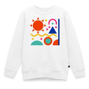 Bunte Formen - Kinder Premium Organic Sweatshirt - Weiß - Vorne - AI Model Kid Male (0cm)