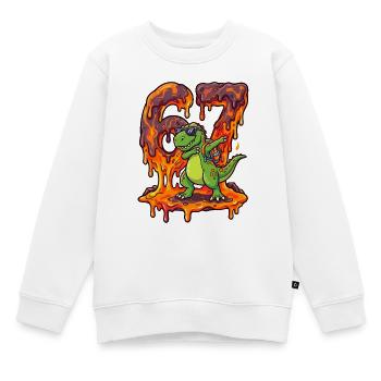 67 Dabbing T-Rex Dino Six Seven Meme Brainrot - Kinder Premium Organic Sweatshirt - Weiß - Vorne - AI Model Kid Male (0cm)