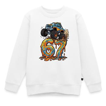 67 Monster Truck Six Seven Meme Brainrot Kids - Kids Premium Organic Sweatshirt - white - Front - AI Model Kid Male (0cm)