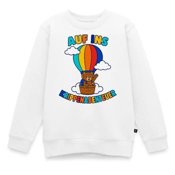 Auf ins Krippenabenteuer – Bär zum Krippenstart - Kinder Premium Organic Sweatshirt - Weiß - Vorne - AI Model Kid Male (0cm)