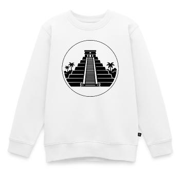 Pyramide El Castillo Chichén Itzá Mexiko - Kinder Premium Organic Sweatshirt - Weiß - Vorne - AI Model Kid Male (0cm)