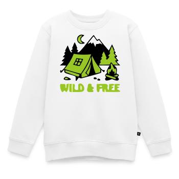 Camping Zelt Natur Grafik - Kinder Premium Organic Sweatshirt - Weiß - Vorne - AI Model Kid Male (0cm)