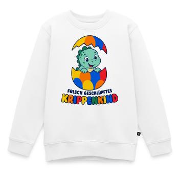 Frisch geschlüpftes Krippenkind mit Dinosaurier - Kinder Premium Organic Sweatshirt - Weiß - Vorne - AI Model Kid Male (0cm)