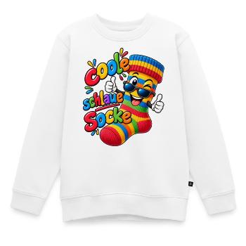 Coole clevere Socke - Kinder Premium Organic Sweatshirt - Weiß - Vorne - AI Model Kid Male (0cm)