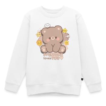 EVERYONE loves YOU - Kinder Premium Organic Sweatshirt - Weiß - Vorne - AI Model Kid Male (0cm)