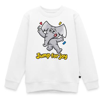 Jump for Joy Elefant Charlie Cartoon - Kinder Premium Organic Sweatshirt - Weiß - Vorne - AI Model Kid Male (0cm)