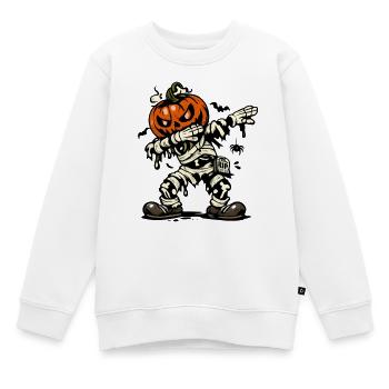 Dabbing Halloween Kürbis Mumien Kostüm - Kinder Premium Organic Sweatshirt - Weiß - Vorne - AI Model Kid Male (0cm)