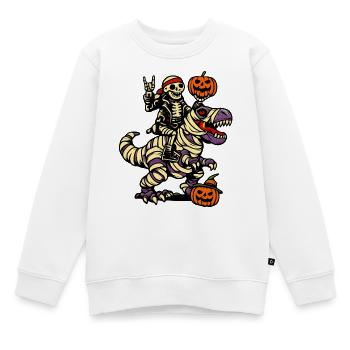 Skelett reitet Dino Halloween Kostüm Dinosaurier - Kinder Premium Organic Sweatshirt - Weiß - Vorne - AI Model Kid Male (0cm)