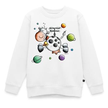 Vache en tournée mondiale - Sweat Premium enfant bio - blanc - Devant - AI Model Kid Male (0cm)