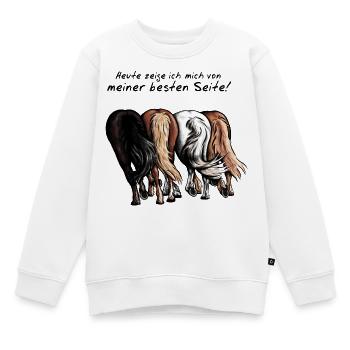 Beste Seite zeigen! - Kinder Premium Organic Sweatshirt - Weiß - Vorne - AI Model Kid Male (0cm)