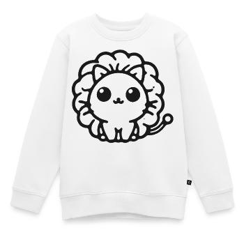 Kuschelige Löwenkugel Illustration - Kinder Premium Organic Sweatshirt - Weiß - Vorne - AI Model Kid Male (0cm)