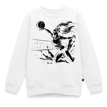 Joueur de volley-ball - Sweat Premium enfant bio - blanc - Devant - AI Model Kid Male (0cm)