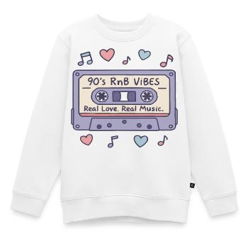 90s RnB Vibes Kassette – Retro Musik Nostalgie - Kinder Premium Organic Sweatshirt - Weiß - Vorne - AI Model Kid Male (0cm)