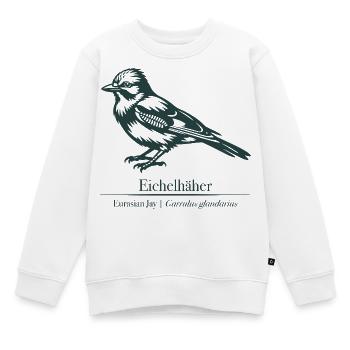 Jay Silhouette | Ornithologie | Dessin - Sweat Premium enfant bio - blanc - Devant - AI Model Kid Male (0cm)