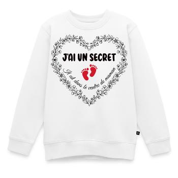 Grossesse Grand Frère Grande Soeur - Sweat Premium enfant bio - blanc - Devant - AI Model Kid Male (0cm)
