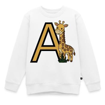 Giraffe mit Buchstabe A - Kinder Premium Organic Sweatshirt - Weiß - Vorne - AI Model Kid Male (0cm)