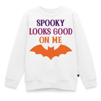 Spooky steht mir gut am Bat-Tee - Kinder Premium Organic Sweatshirt - Weiß - Vorne - AI Model Kid Male (0cm)