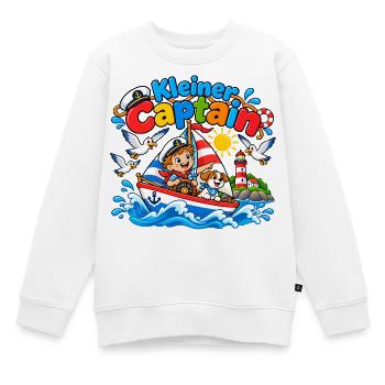Kleiner Kapitän Abenteuerboot - Kinder Premium Organic Sweatshirt - Weiß - Vorne - AI Model Kid Male (0cm)