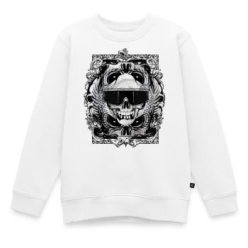 Totenkopf | Tattoo | Totenschädel | Biker - Kinder Premium Organic Sweatshirt - Weiß - Vorne - AI Model Kid Male (0cm)