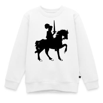 Chevalier avec épée et cheval - Sweat Premium enfant bio - blanc - Devant - AI Model Kid Male (0cm)