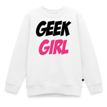 Geek Girl - Sweat Premium enfant bio - blanc - Devant - AI Model Kid Male (0cm)
