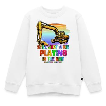Kleiner Fahrer Im Dreck Baggerfahrer - Kinder Premium Organic Sweatshirt - Weiß - Vorne - AI Model Kid Male (0cm)