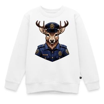 Police des cerfs - Sweat Premium enfant bio - blanc - Devant - AI Model Kid Male (0cm)