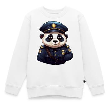 Panda Policeman - Kids Premium Organic Sweatshirt - white - Front - AI Model Kid Male (0cm)