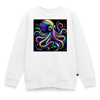Krake - Kinder Premium Organic Sweatshirt - Weiß - Vorne - AI Model Kid Male (0cm)