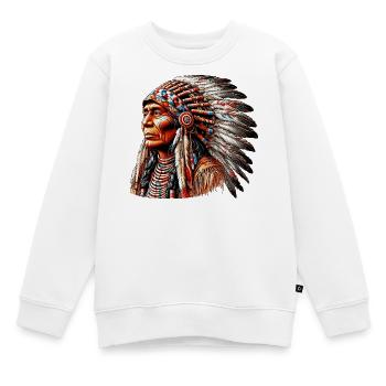 Amerikanisch Indianer Amerikanische Rote Haut - Kinder Premium Organic Sweatshirt - Weiß - Vorne - AI Model Kid Male (0cm)