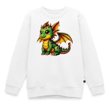 Drache - Kinder Premium Organic Sweatshirt - Weiß - Vorne - AI Model Kid Male (0cm)