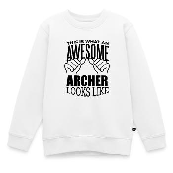 Bogenschießen Bogenschießen Bogenschießen - Kinder Premium Organic Sweatshirt - Weiß - Vorne - AI Model Kid Male (0cm)