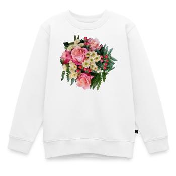 Blumenstrauß – Pastellträume - Kinder Premium Organic Sweatshirt - Weiß - Vorne - AI Model Kid Male (0cm)