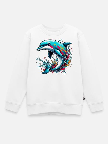 Delfin - Kinder Premium Organic Sweatshirt - Weiß
