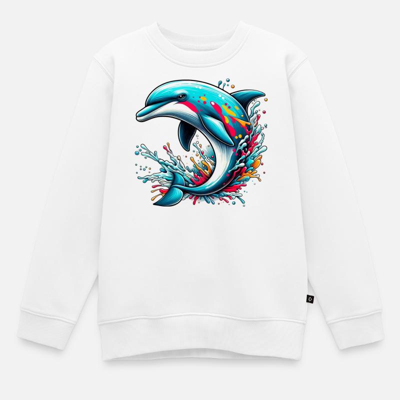 Delfin - Kinder Premium Organic Sweatshirt - Weiß