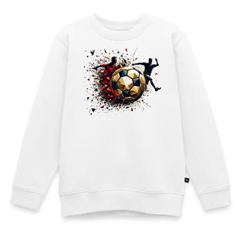 dynamische Fußballspieler spielen Fußball - Kinder Premium Organic Sweatshirt - Weiß - Vorne - AI Model Kid Male (0cm)