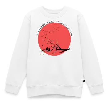 Watch more sunsets than Television - Kinder Premium Organic Sweatshirt - Weiß - Vorne - AI Model Kid Male (0cm)