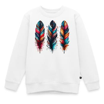 Feder - Kinder Premium Organic Sweatshirt - Weiß - Vorne - AI Model Kid Male (0cm)