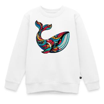 Baleine - Sweat Premium enfant bio - blanc - Devant - AI Model Kid Male (0cm)